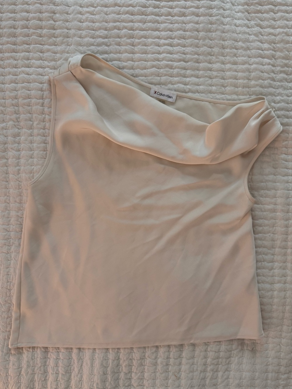 Calvin Klein ivory sleeveless cowl-neck top- Size M